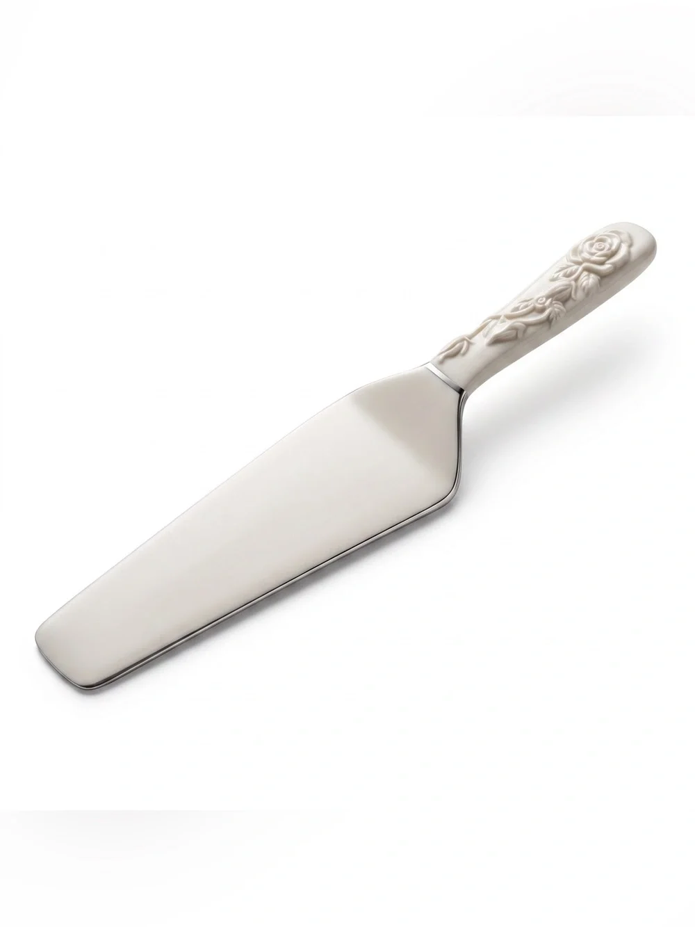 Vintage Royal Limited Porcelain Rose Cake Server, Elegant White Wedding Decor